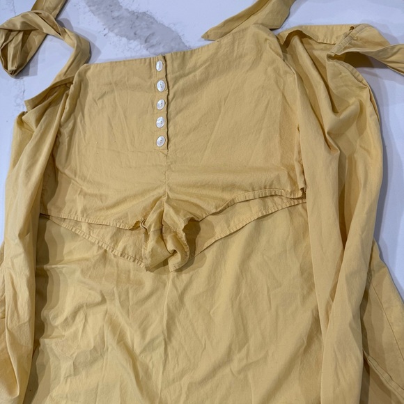 Free People Diggin This Skort High Rise Shorts Midi Skirt Women’s Small Yellow - Picture 7 of 12